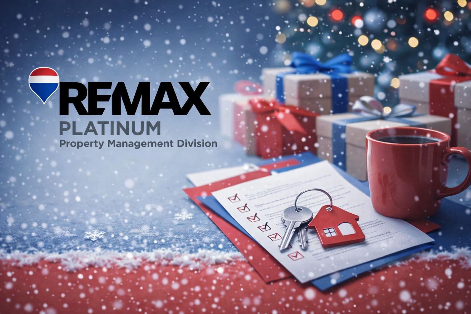 Festive property management holiday scene